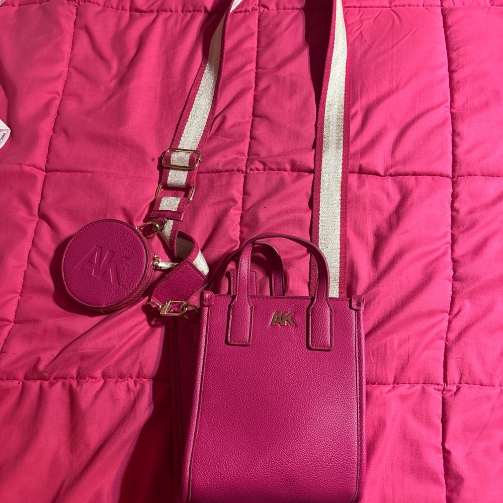 Anne Klein Pink Crossbody Bag with Minimalist Charm